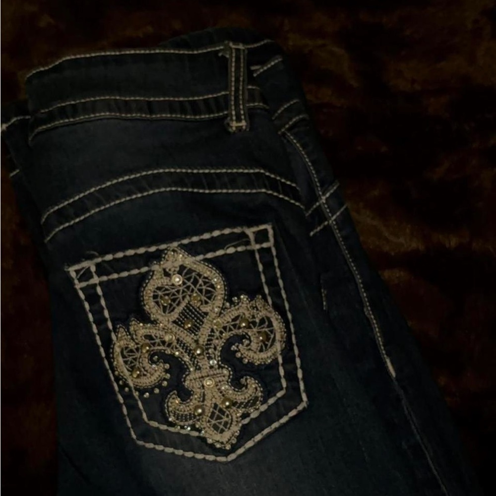 Embellished Dark Blue Jeans